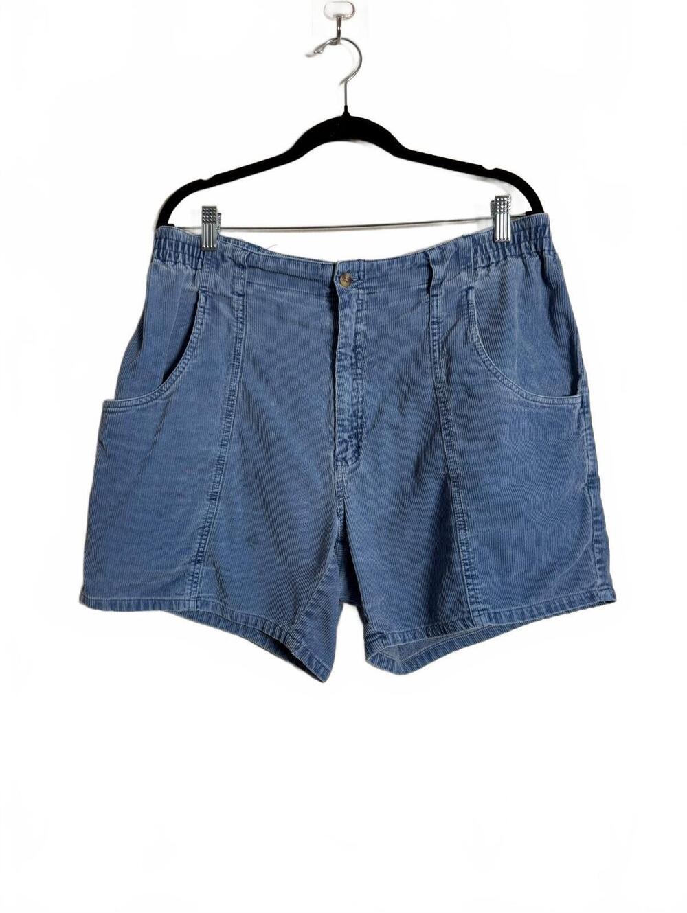 Eddie Bauer Vintage Blue Corduroy Relaxed Fit Shorts Size 35